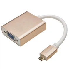 Anpassade OEM-leverantör i Kina guld-pläterad 1080P aktiva Micro HDMI till VGA-omvandlare hane till hona Adapter Video kabel med 3.5mm Stereo Audio ingång - svart för Micro-HDMI enhet, kabel längd 20CM