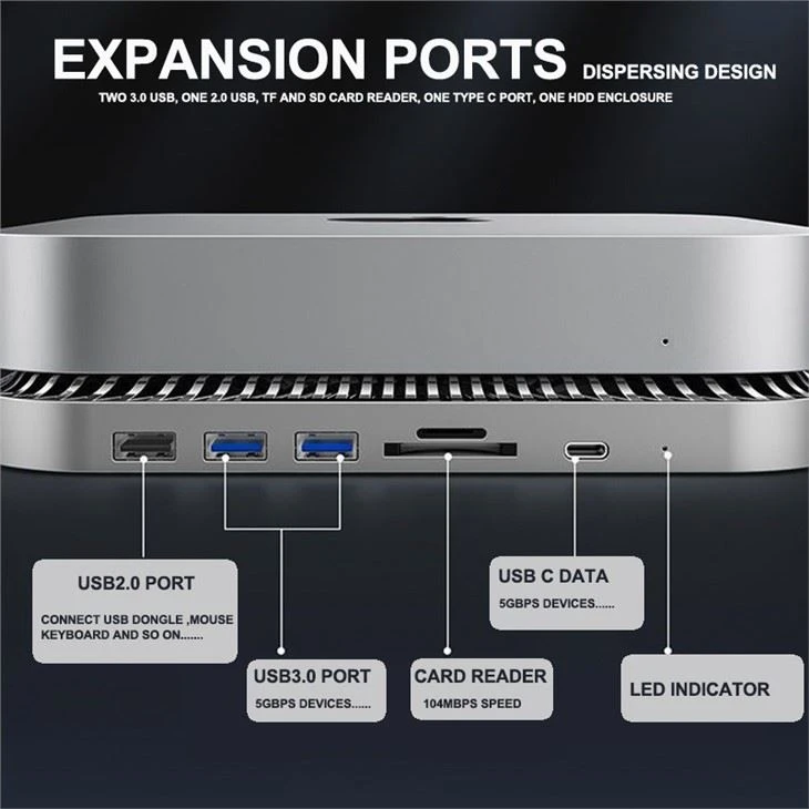 MAC MINI Dock Station With External Storage Disk