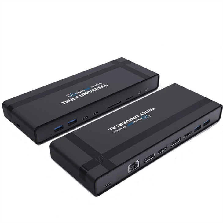 USB-dubbel 4K Ultra HD Universal Docking Station med flera skärmar