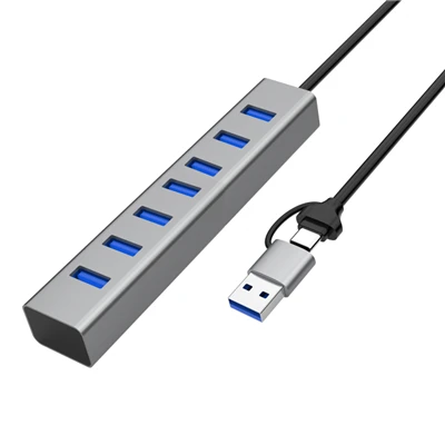 7-portars USB 3.0 Hub Inbyggd -dubbel gränssnittskabel